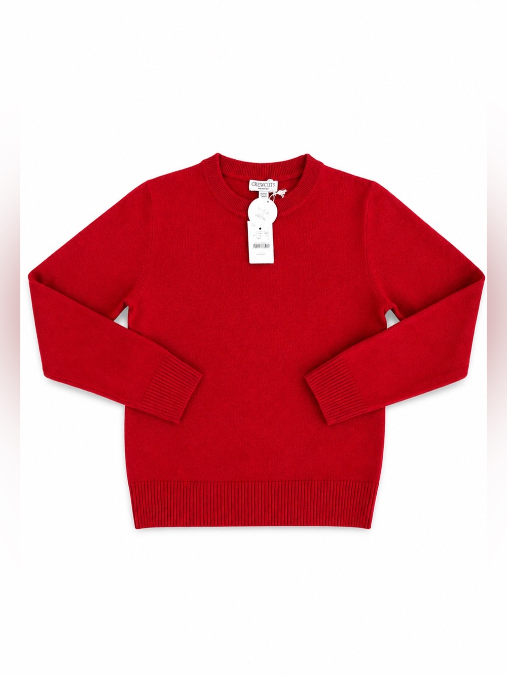 J Crew Crewcuts NWT Kids Cashmere Crewneck‎ Sweater Red Boys Large Luxury